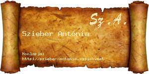 Szieber Antónia névjegykártya